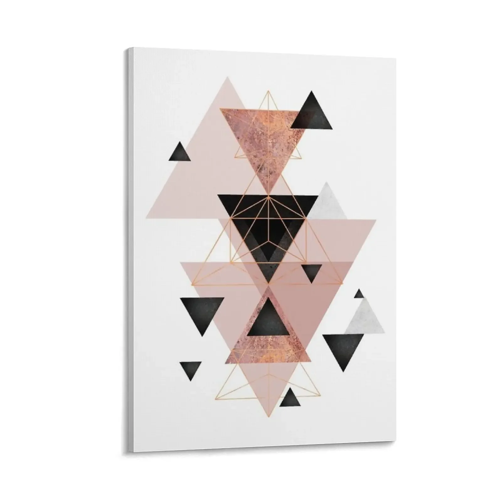 

Geometric in blush and rose gold Canvas Painting aesthetic room house decoration