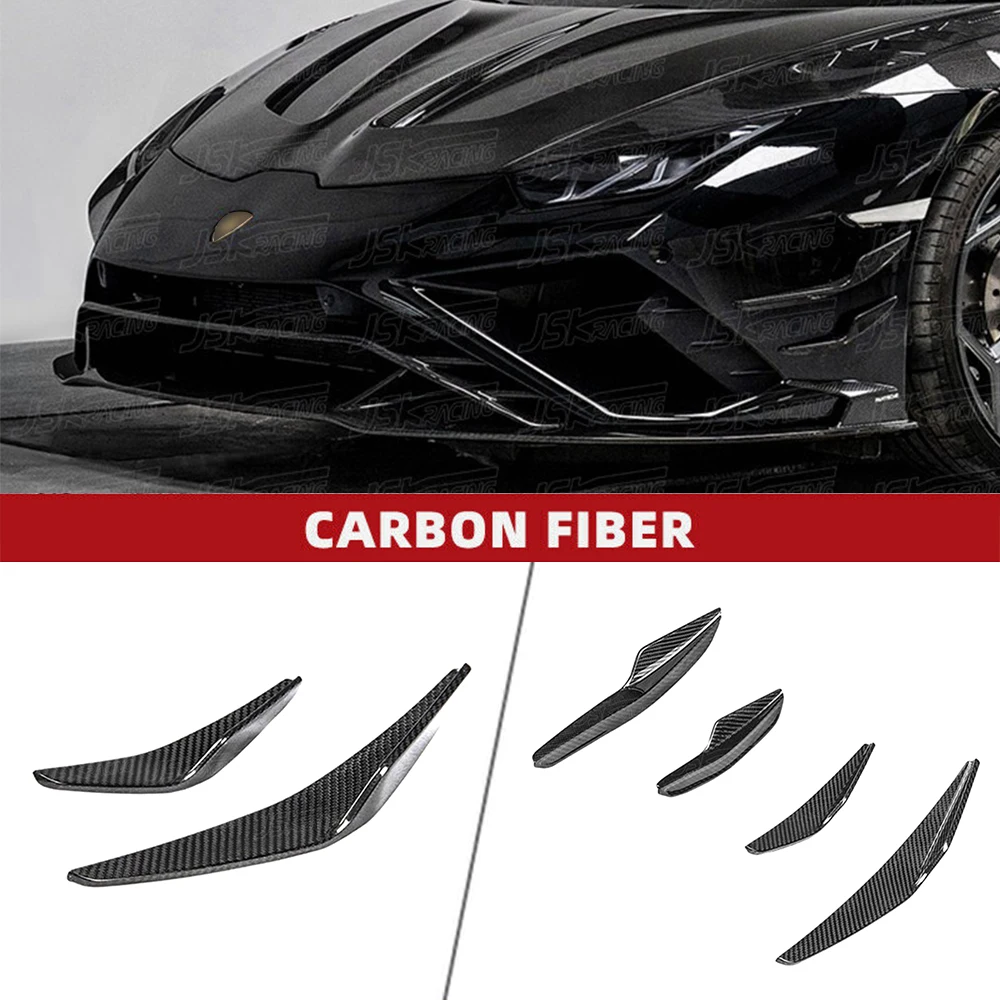 For Lamborghini Huracan Evo 2019-2021 P Style Dry Carbon Fiber Front Bumper Canards