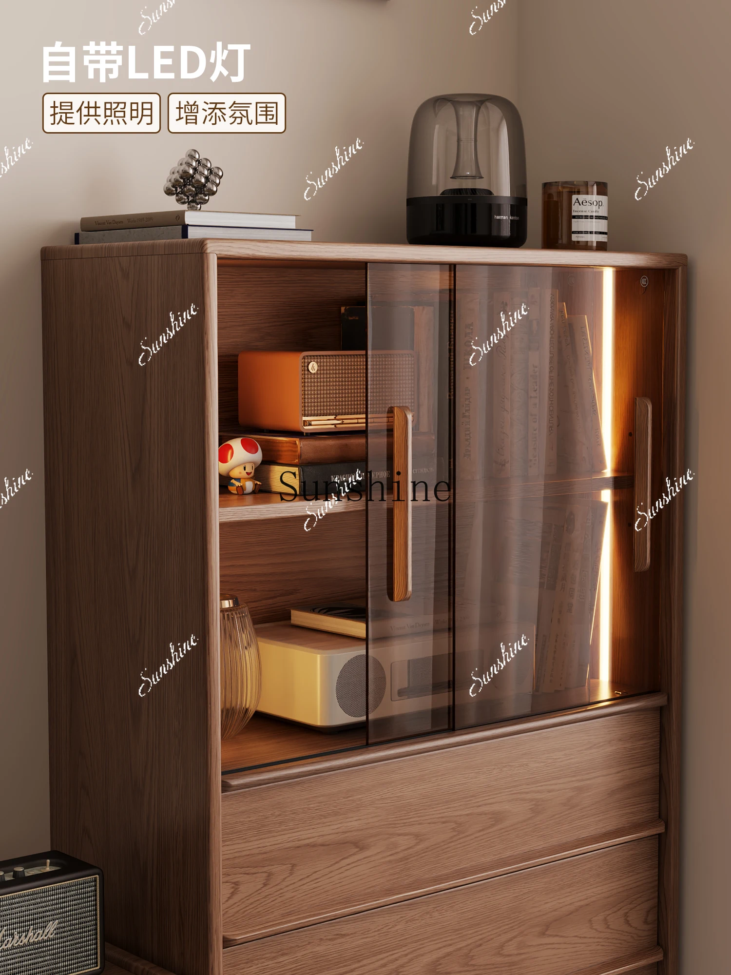 

Solid wood living room display locker simple size apartment locker FT