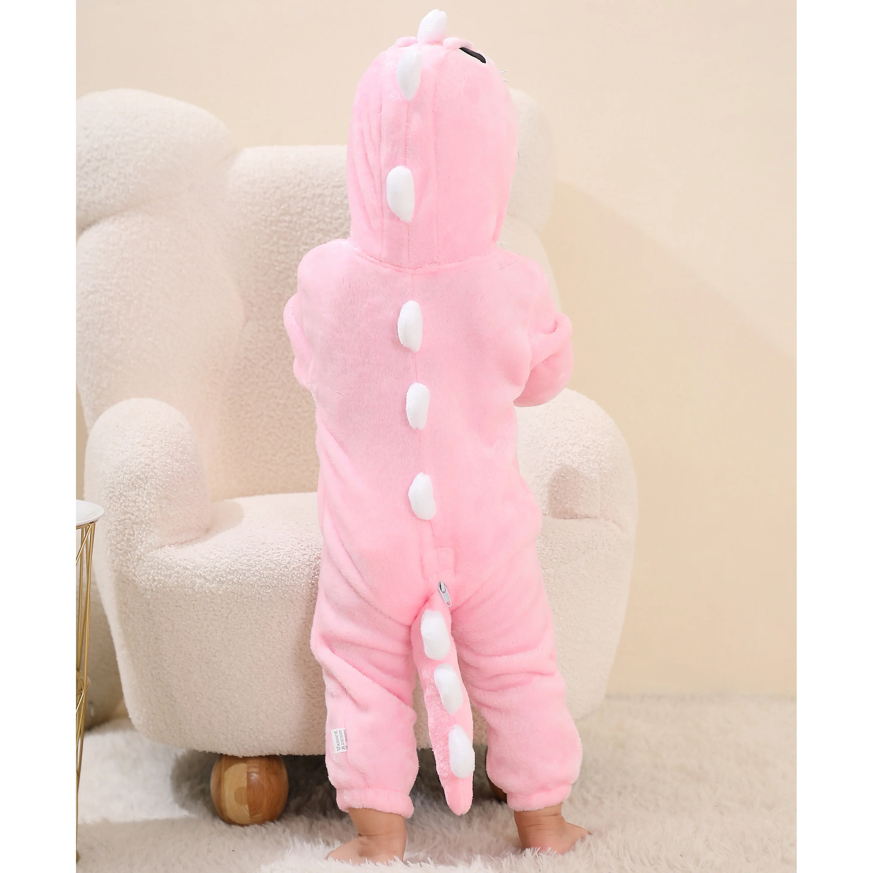 Newborn Baby Romper Infant Toddler Long Sleeve Rompers Kigurumi Cute Pink Dinosaur Cartoon Jumpsuit Baby Pajamas For Girls Boys