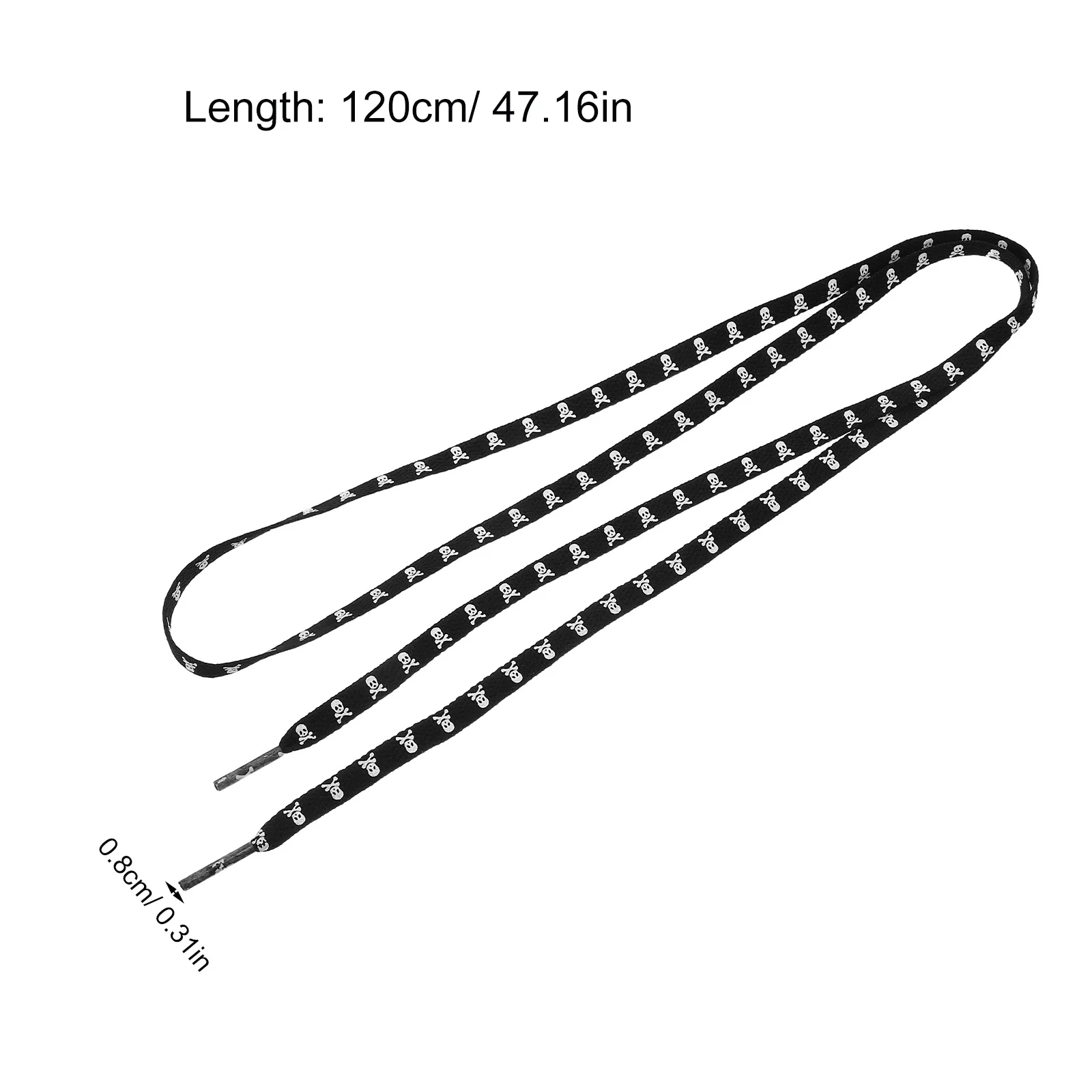Gothic-Schädel-Schnürsenkel, 2 Paar dicke Seilschnürsenkel für Turnschuhe, Herren und Damen, flache Schnürsenkel, Halloween-Tag der Toten, Dekor