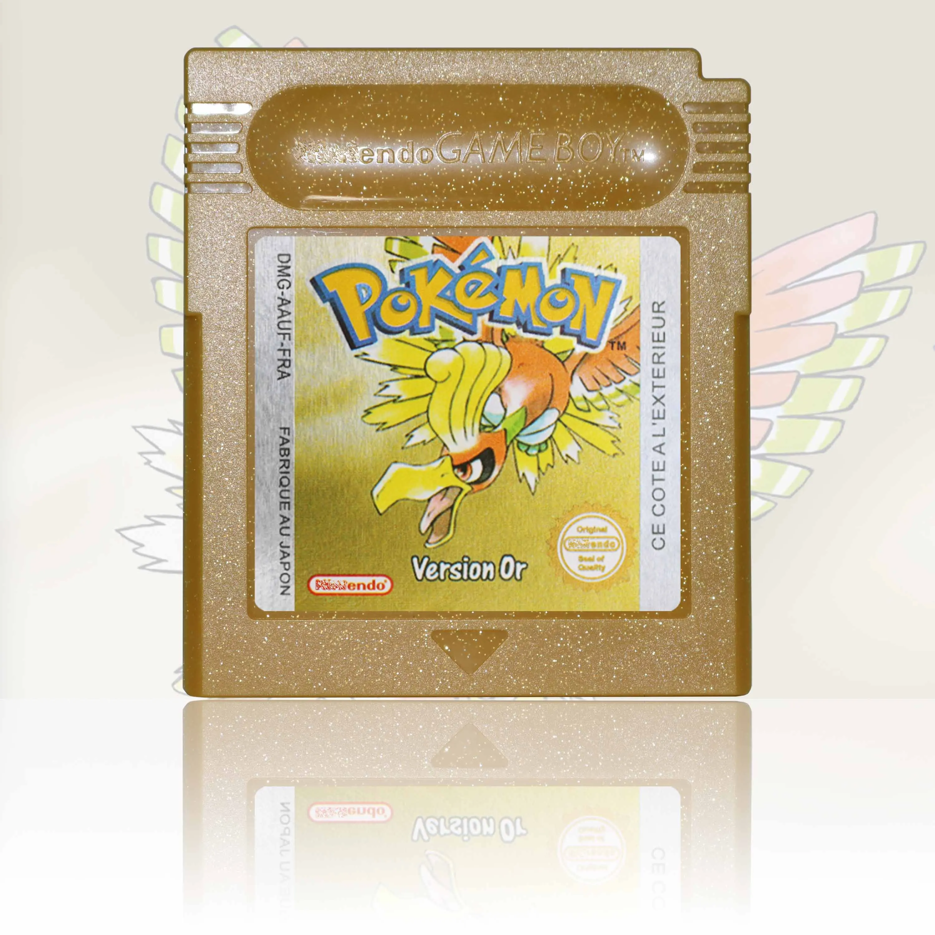 FRA Version Pokemon Rouge/Bleu/Jaune/Or/Argent/Cristal/Vert Game Cartridge GBC Video Game Console Card High Quality with Battery