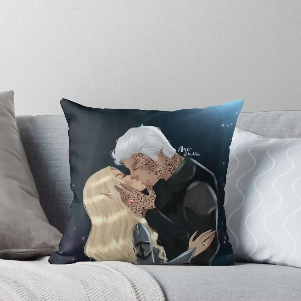 

Rowan and Aelin From Throne of glass Throw Pillow Decorative Cushions For Living Room Cushions pillow