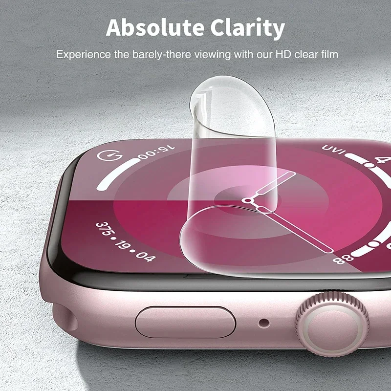 소프트 하이드로겔 화면 보호 필름, 애플 워치 7, 6 SE, 5, 4, 3, 40mm, 44mm, 42mm, 38mm, 아이워치 8 울트라, 49mm, 41mm, 45mm