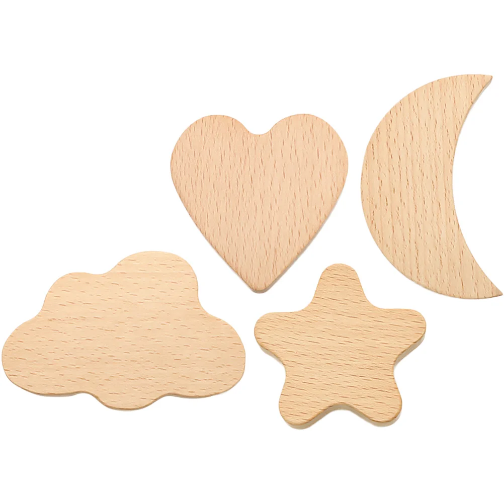 

4Pcs Cartoon Wooden Furniture Knobs Single Hole Drawer Pull Handles for Cabinets Dressers Wardrobes Boho Drawer Pulls