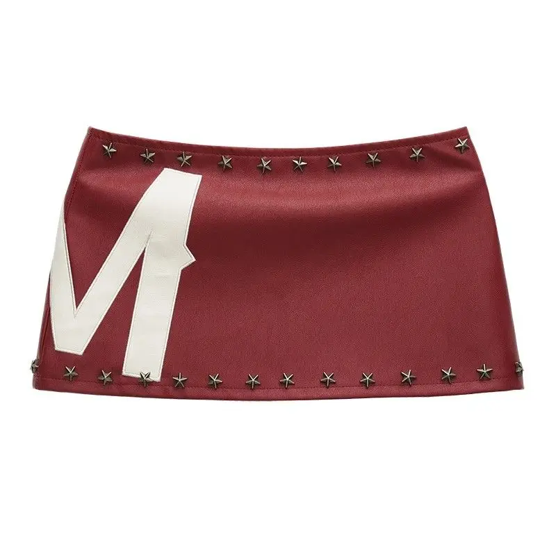 Mini jupe en cuir taille basse sexy pour femmes, jupe en cuir gothique américaine, nouveau style, jupe à carreaux pour filles épicées, jupe en cuir mince, jupe à carreaux Harajuku Y2K, été