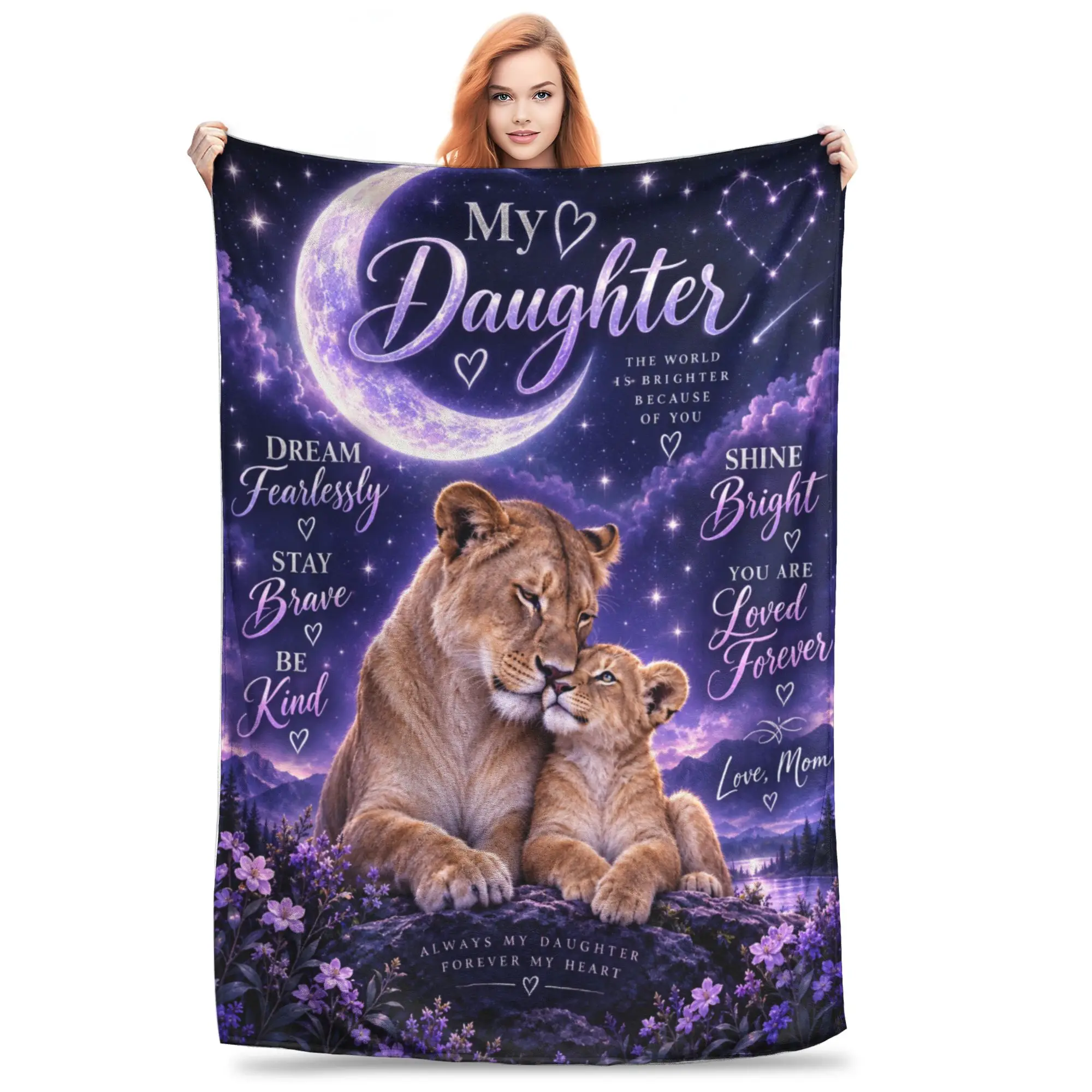 1PC Home Lions before full moon Thanksgiving Gifts Blanket Throw Super Cosy Plush Living Room Sofa
