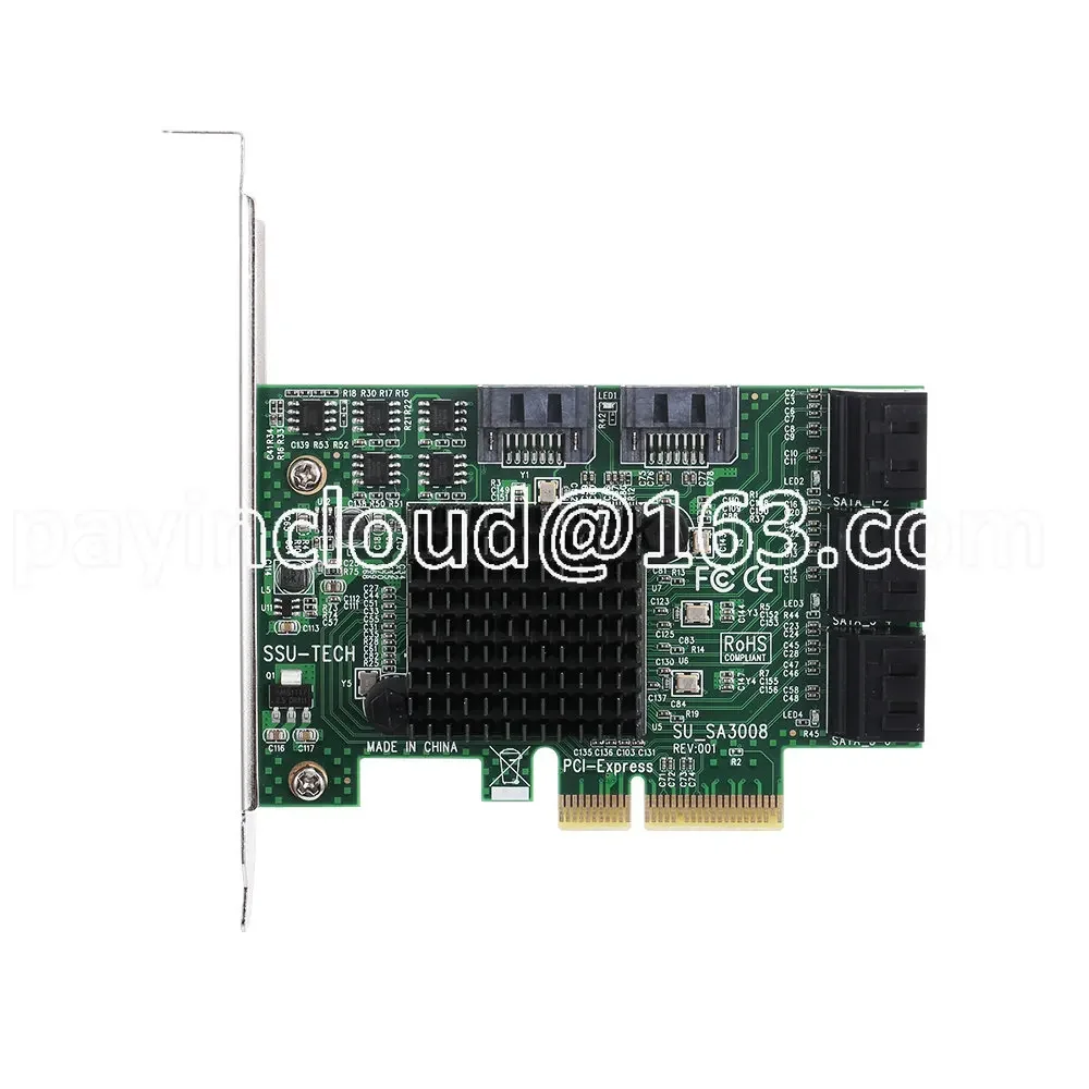 PCI-E SATA III 8 Ports Adapter Card PCI Express To  Controller   Expansion  with Low Profile Bracket