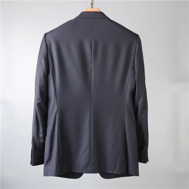 

Busin Casual Men's Wool Blend Suit Two Button Cover ket No Split Businwear Iron Free Garment Stand Fit Long Sve