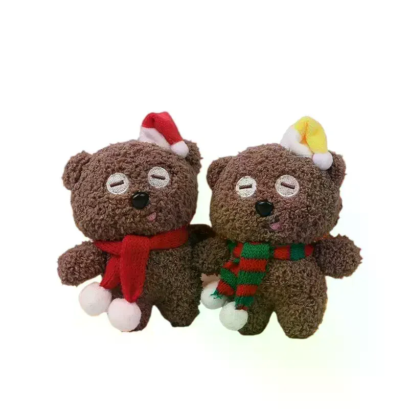 دمية دب عيد الميلاد الصغيرة الدببة الضخمة هدية الملابس حقيبة المفاتيح المعلقات الخبز الديكور قطرة عيد الميلاد الحلي طفل هدية عيد الميلاد
