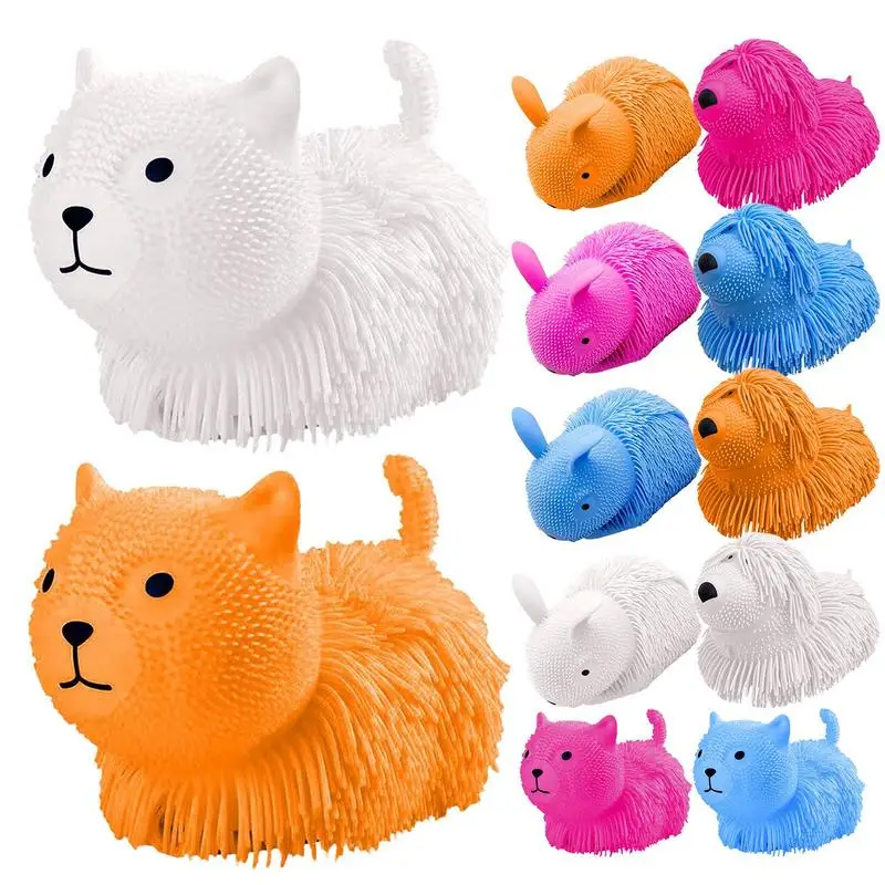 Stress Pinch Joy Long Haired TPR Hairball Dog Toy Kids Stress Relief Pull Toy, Fun Soft Vent Family For Desk Accessories