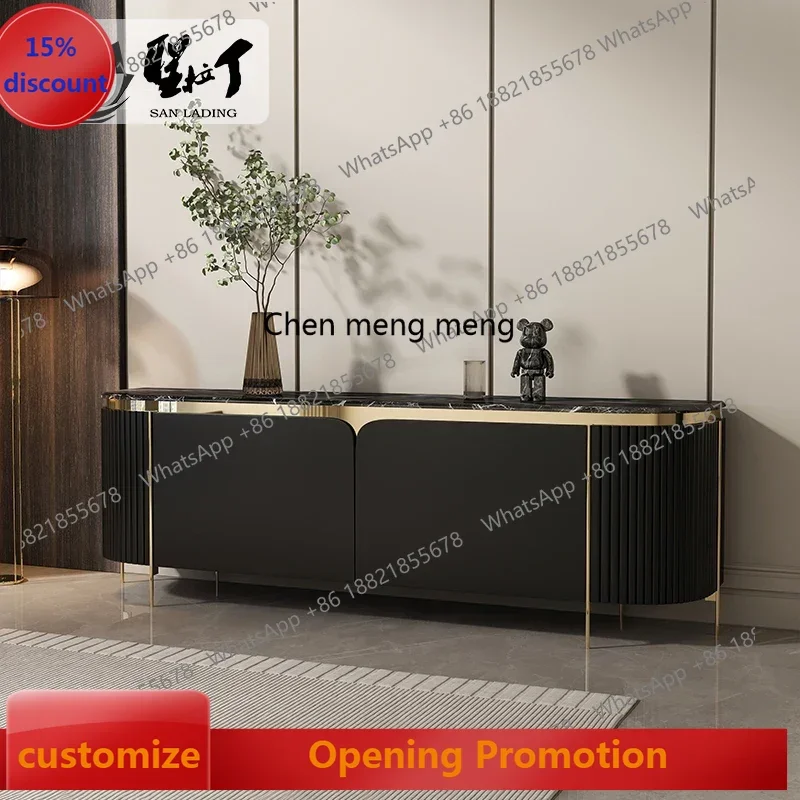 

S7486teae Italian TV Cabinet Modern Light Luxury Marble Coffee Table TV Cabinet Combination Living Room Bedroom Storage Floor Ca