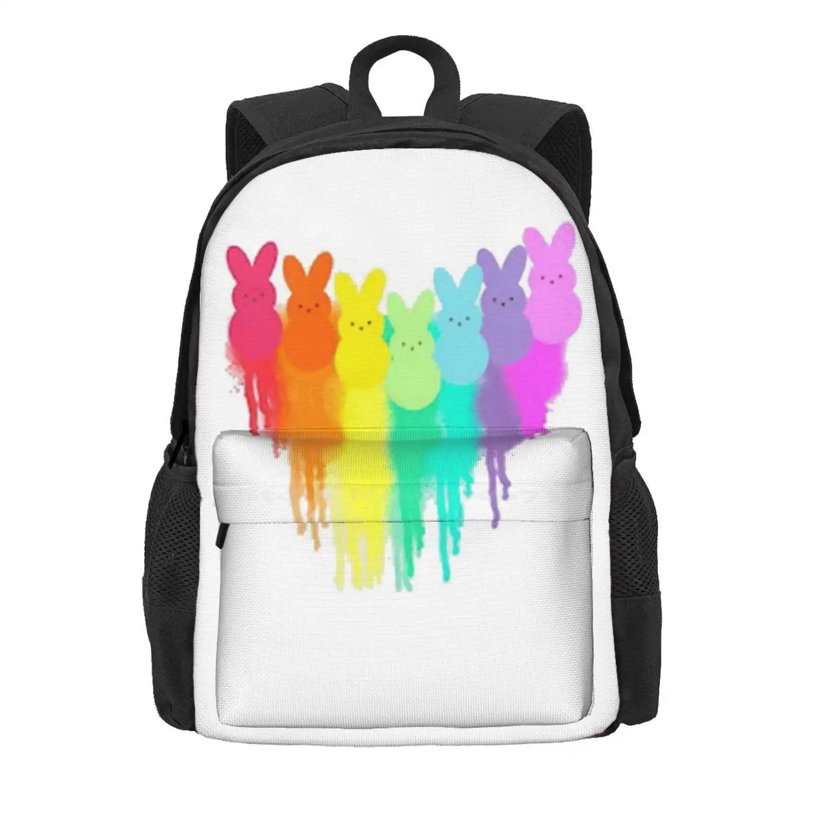 Colorful Easter Peeps Hot Sale Schoolbag Backpack Fashion Bags Easter Bunny Happy Easter Easter Day Easter Peeps Colorful