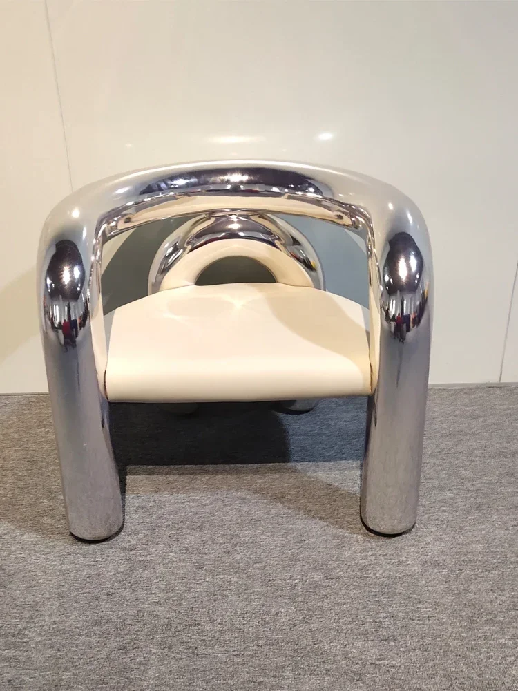 Nordic Minimalism Stainless Steel Chair Creative Design U-Shaped Chair Electroplating Process Home Living Room Children's Chair