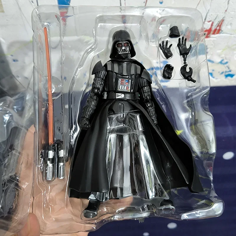 

Star Wars Cartoon Anime Boxed Doll The Black Series Din Djarin Darth Vader PVC Action Model Toys Children Ornament Toy