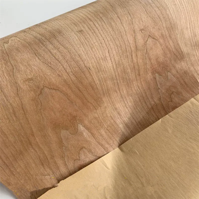 Natural Genuine Vintage Cherry Wood Veneer Sliced Furniture Rustic Veneer 55cmx2.5 Meters 0.25mm Thick Backing Kraft Paper C/C