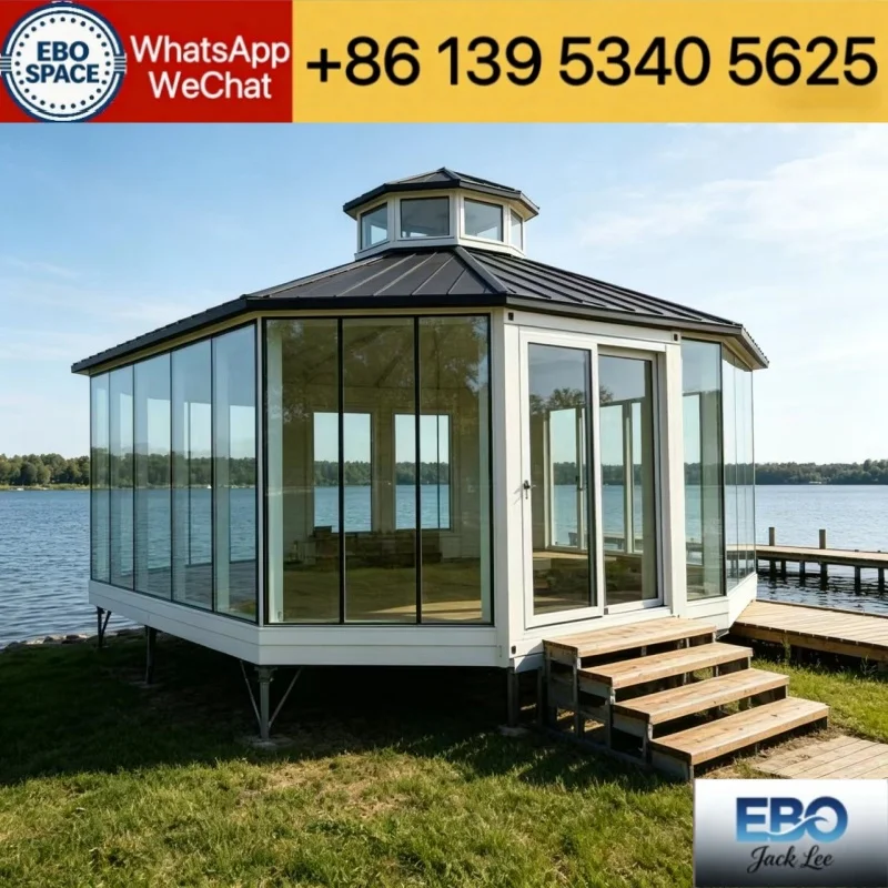 Luxury outdoor 30ft expandable prefab container house foldable villa waterproof long lifespan design includes kitchen bathroom i
