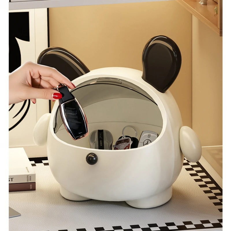 

Cute Decorative Flip Lid Storage Box Multifunctional Desktop Organizer for Entryway Keys Sundries Home Organization