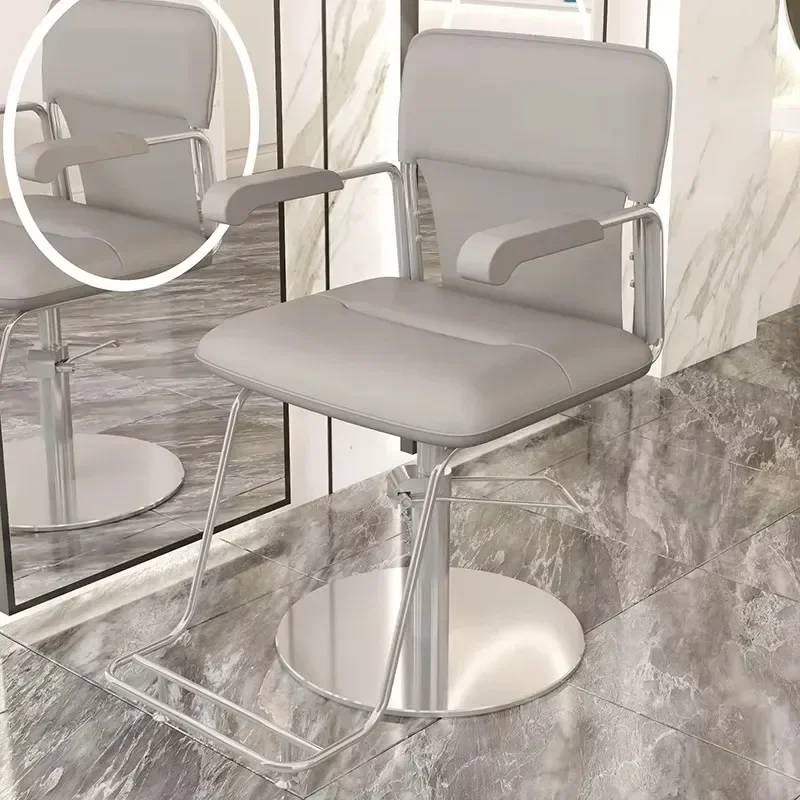 Adjustable Black Barber Chair Nordic Aesthetic Swivel Hair Salon Chair Luxury Beauty Glamour Cadeira De Cabeleireiro Furniture 2