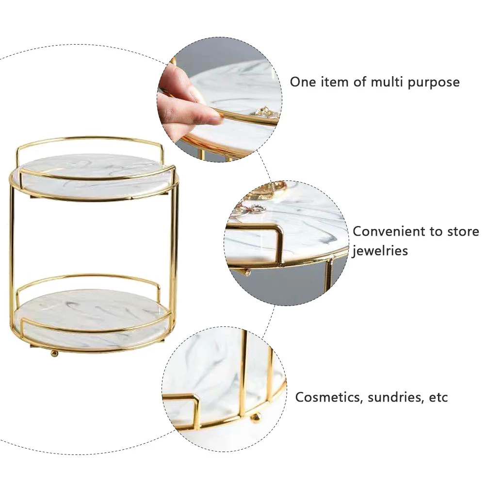 1Pcs Practical Makeup Storage Rack Metal Jewelry Cosmetics Organizer Multi-Layer Desktop Storage Shelf Jewelry Display Rack