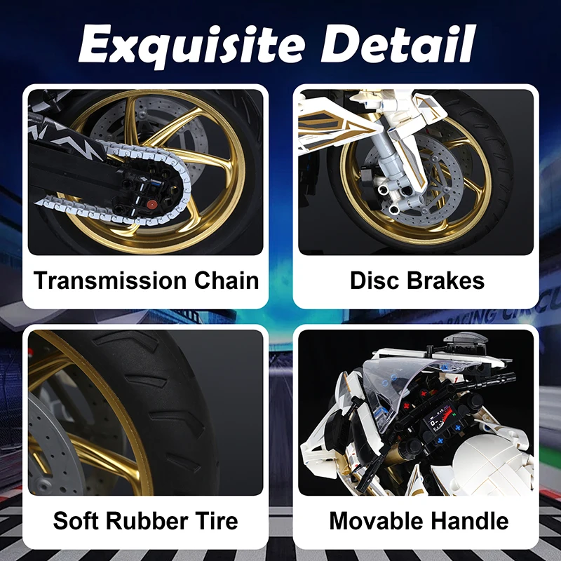 2000PCS 1000RR motorfiets bouwstenen set - 1:5 schaal racemodel montagekit, verzamelspeelgoed cadeau voor tieners en volwassenen jongen