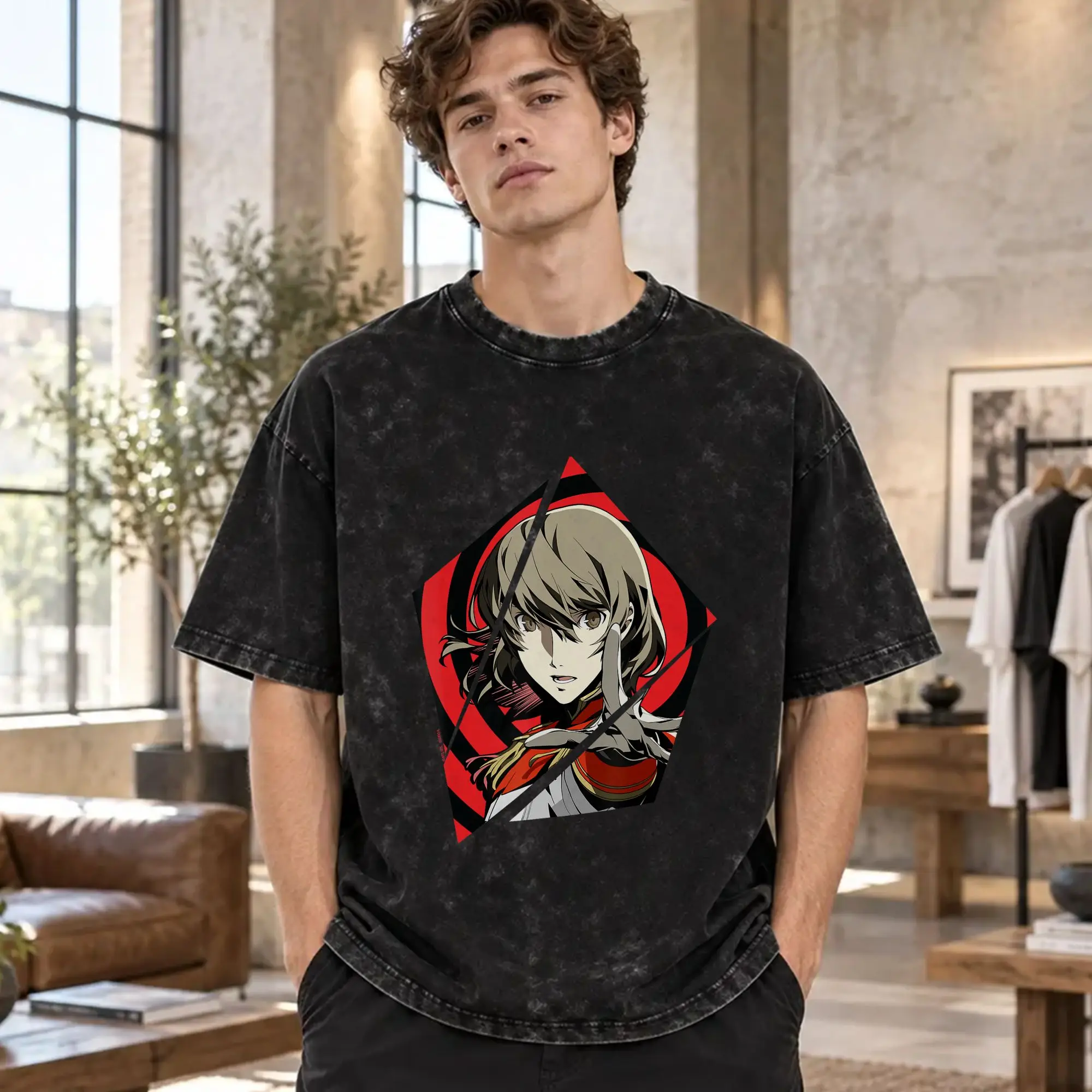 Mens T-Shirt Personas   Washed T Shirts Harajuku  Summer Tees Street Style Custom DIY Cotton Tops Gift Idea