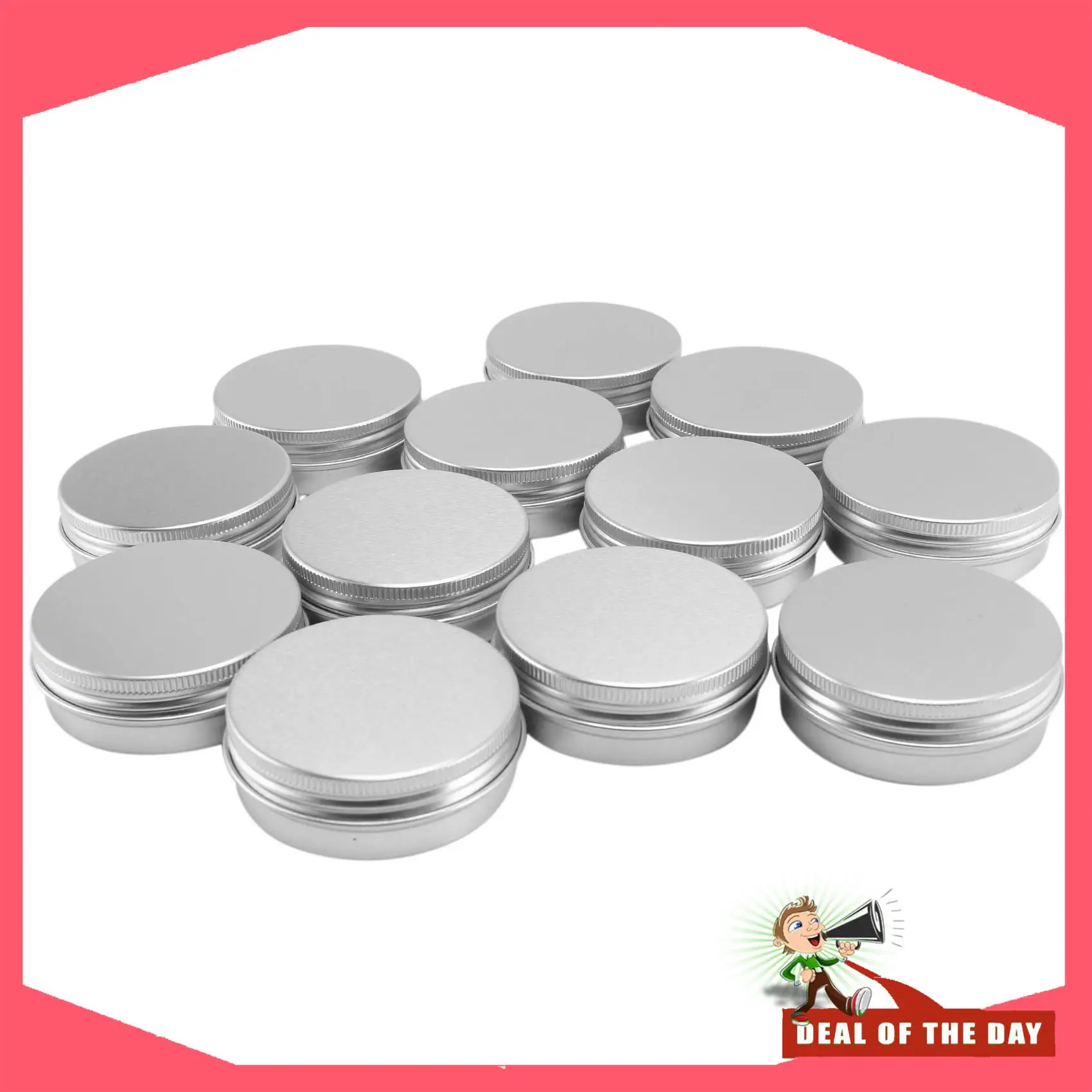 توصيل 24 ساعة 12 × 50 مل أوعية مكياج من الألومنيوم بسعة 50 مل مستحضرات تجميل صغيرة فارغة/شمعة/أواني توابل علب برطمانات