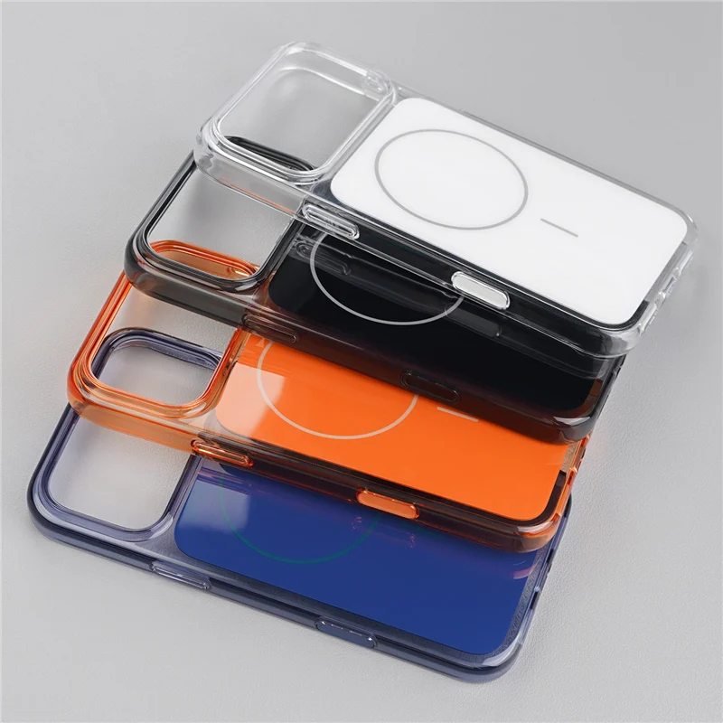 Touch Sensitive Camera Button Magnetic Color Block Case For iPhone 17 Pro 17 Pro Max Magnetic Wireless Charging Anti-Yellow Case - view 6