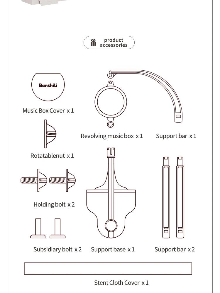 새로운 뮤지컬 아기 침대 모빌 귀여운 만화 디자인 아기 기분을 진정시켜주는 유니섹스 장난감 유아용 침대용