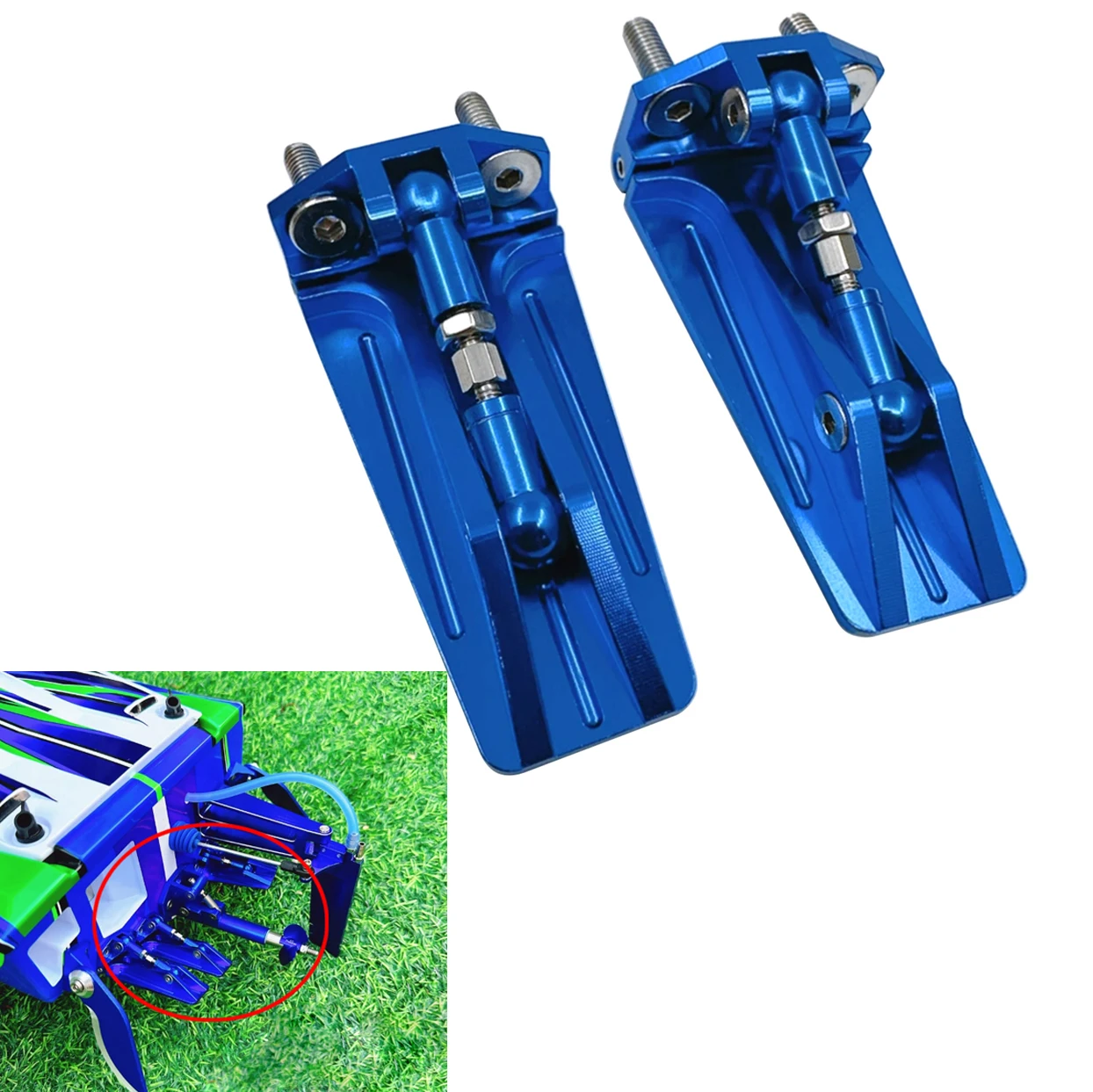 1 paire de languettes de garniture de bateau RC, rabats de garniture en métal CNC 60mm x 30mm pour bateau de vitesse RC course ovale Vee bateau TRAXXAS Spartan SR, pièce de mise à niveau à monter soi-même