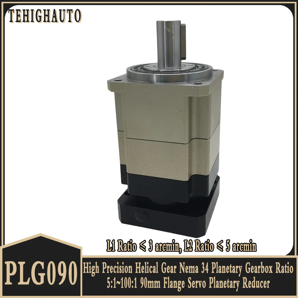 Relação Planetária da Caixa de Engrenagens do Nema 34 da Engrenagem Helicoidal da Elevada Precisão 5:1 100 12.7: 90 mm Flange Redutor Planetário Servo 14 16 19 mm Entrada