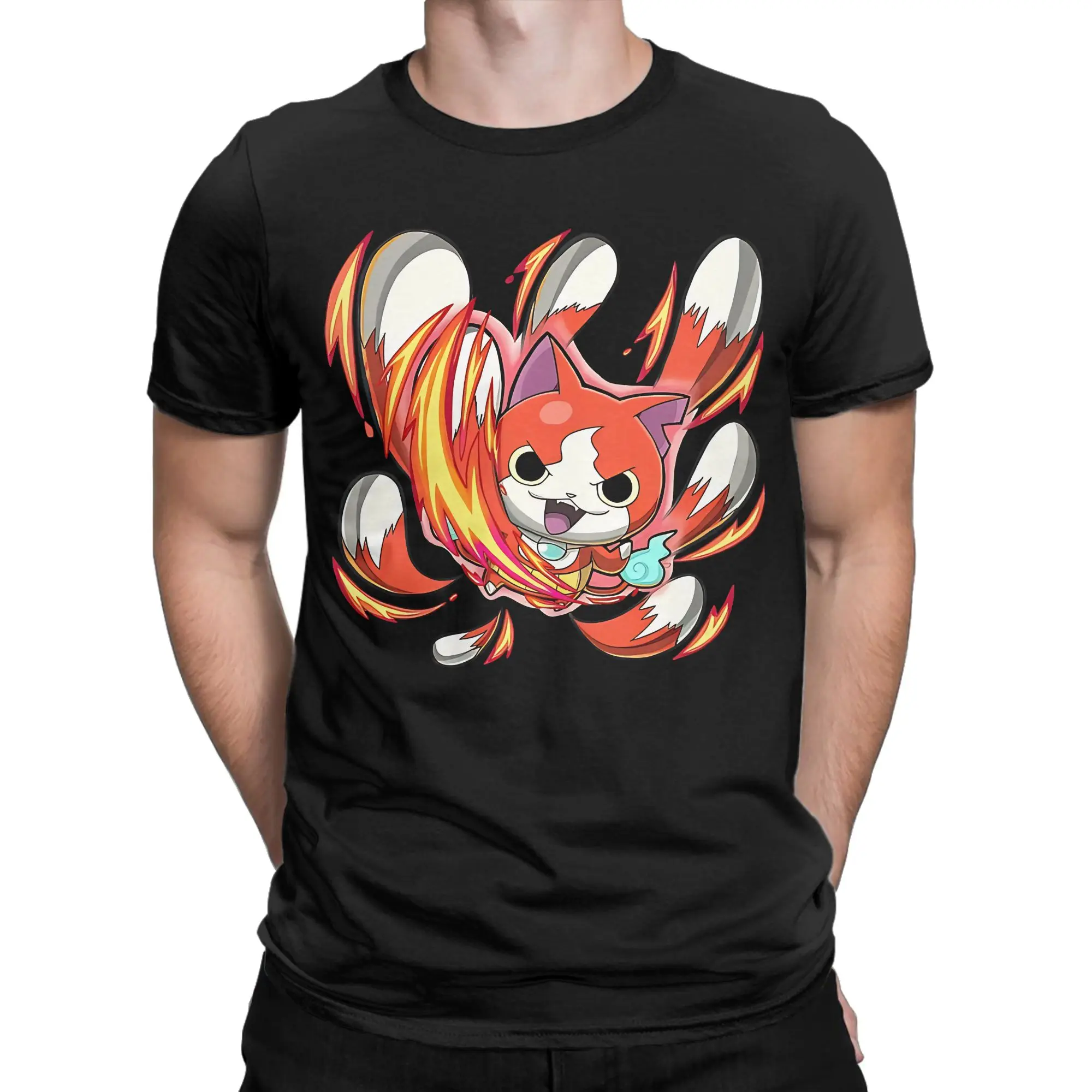Yokai Watch Game Men Women T Shirts Jibanyan S Novelty Tees Short Sleeve O Neck T-Shirts 100% Cotton Plus Size Clothing