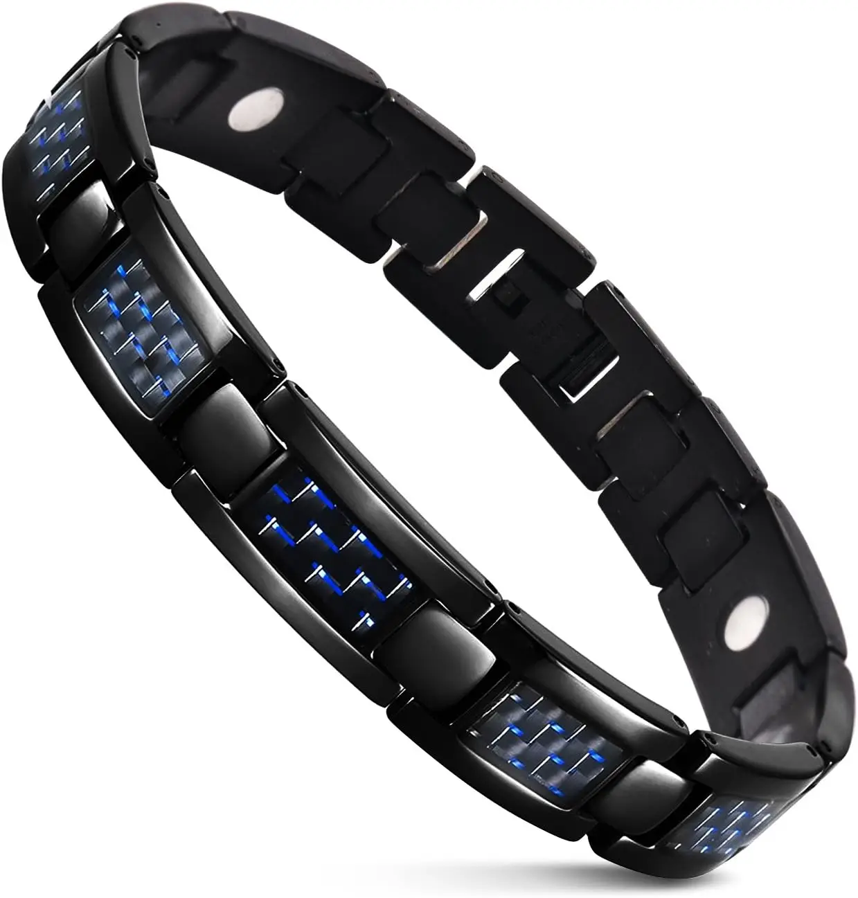 Magnetic Bracelets for Men 18K Gold Plating Double Strength Magnets and 4in1 Elements Men Bracelets 8.5inches adjustable