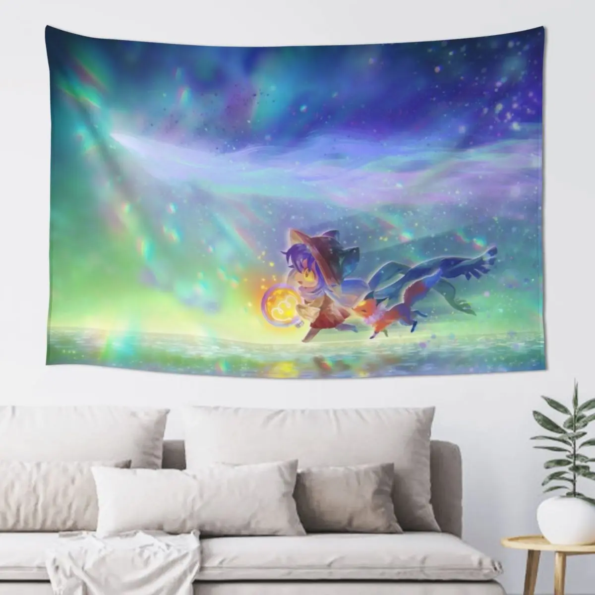 OneShot - Niko, Rue, and you Tapestry Wallpaper Decoration For Bedroom Things To The Room Tapestry