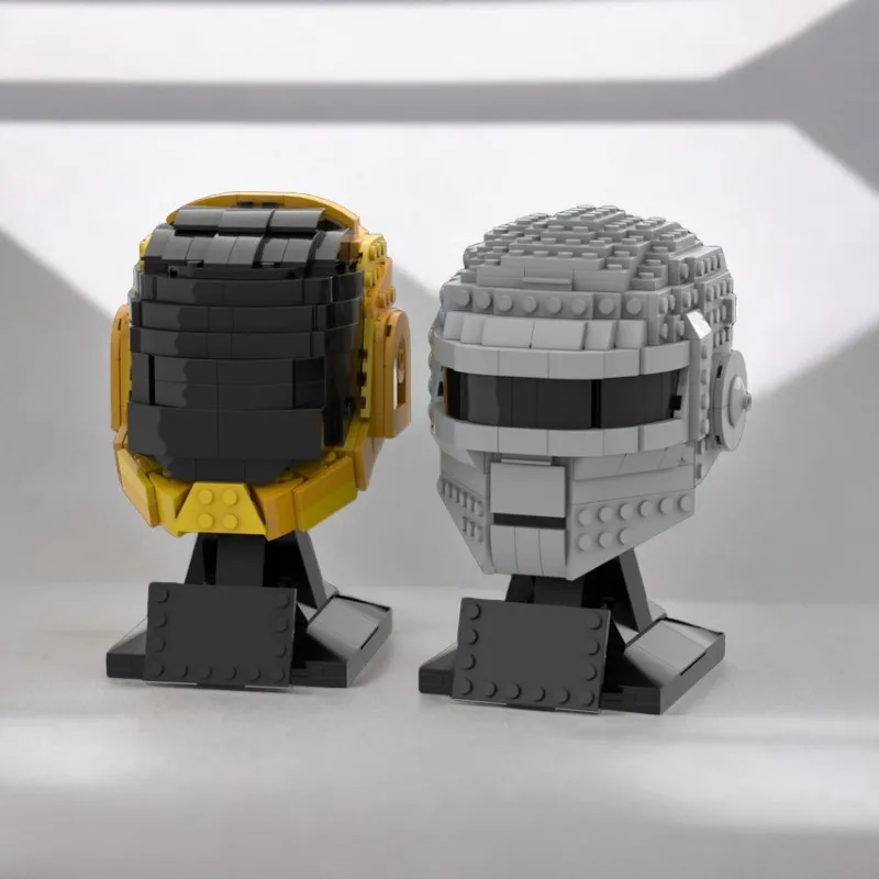 

826PCS Electronic Music Legend Daft Punk Helmet Collection Iconic Robot Helmets Moc DIY Building Blocks Music Memorabilia Toy
