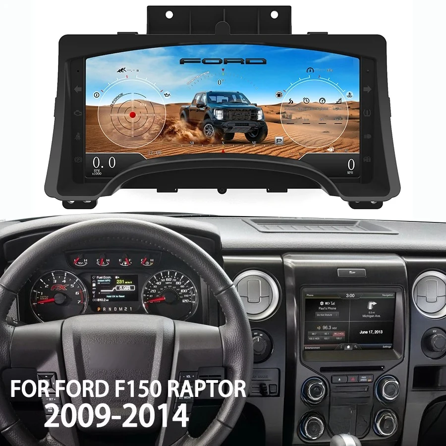 Y Digital Cluster Car SpeedoMeter for Ford F150 Raptor 09-2014 Digital Gauge Dash LCD Dashboard Panel Instrument Virtual Cockpit