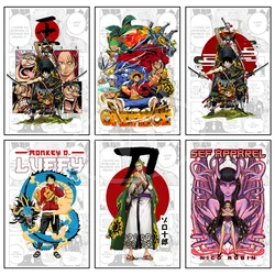 Canvas Painting One Piece Anime Figure Monkey D Luffy Roronoa Zoro Nico·Robin HD Print Picture for Bedroom Christmas Decor Gifts