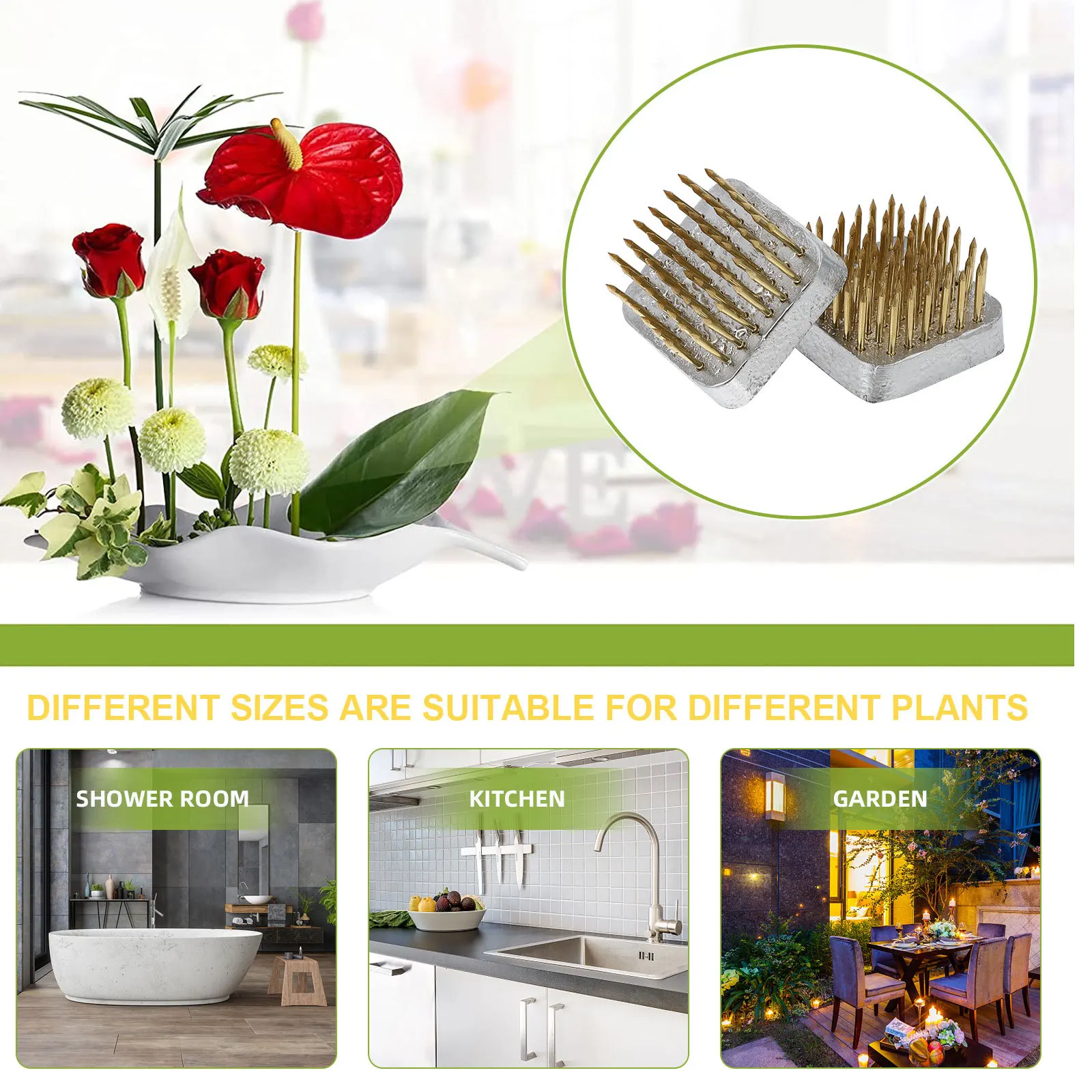 

2pcs Mountain Flower Arrangement Holder Stainless Steel Floral Fixation Base For Diy Flower Design Plant Accessory