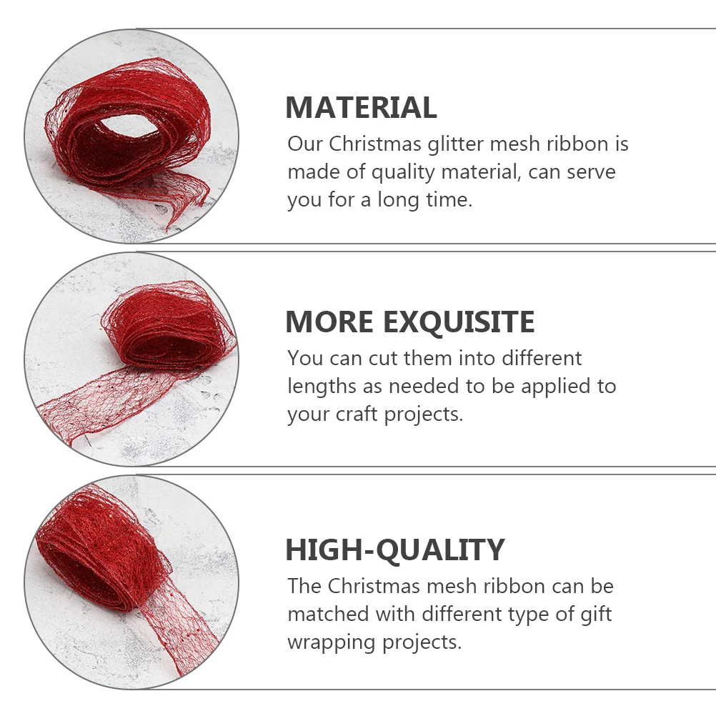 

5 Pcs Christmas Ribbon Wrapping Ribbons for Crafts DIY Decorations Decorative Flash Crafting