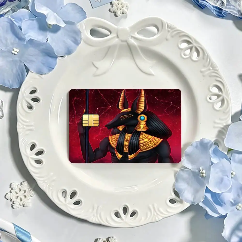 Egyptian Myth Anubis  Bank Credit Cards Bus Pass Stickers Cool Decoration Waterproof 4PCS Card