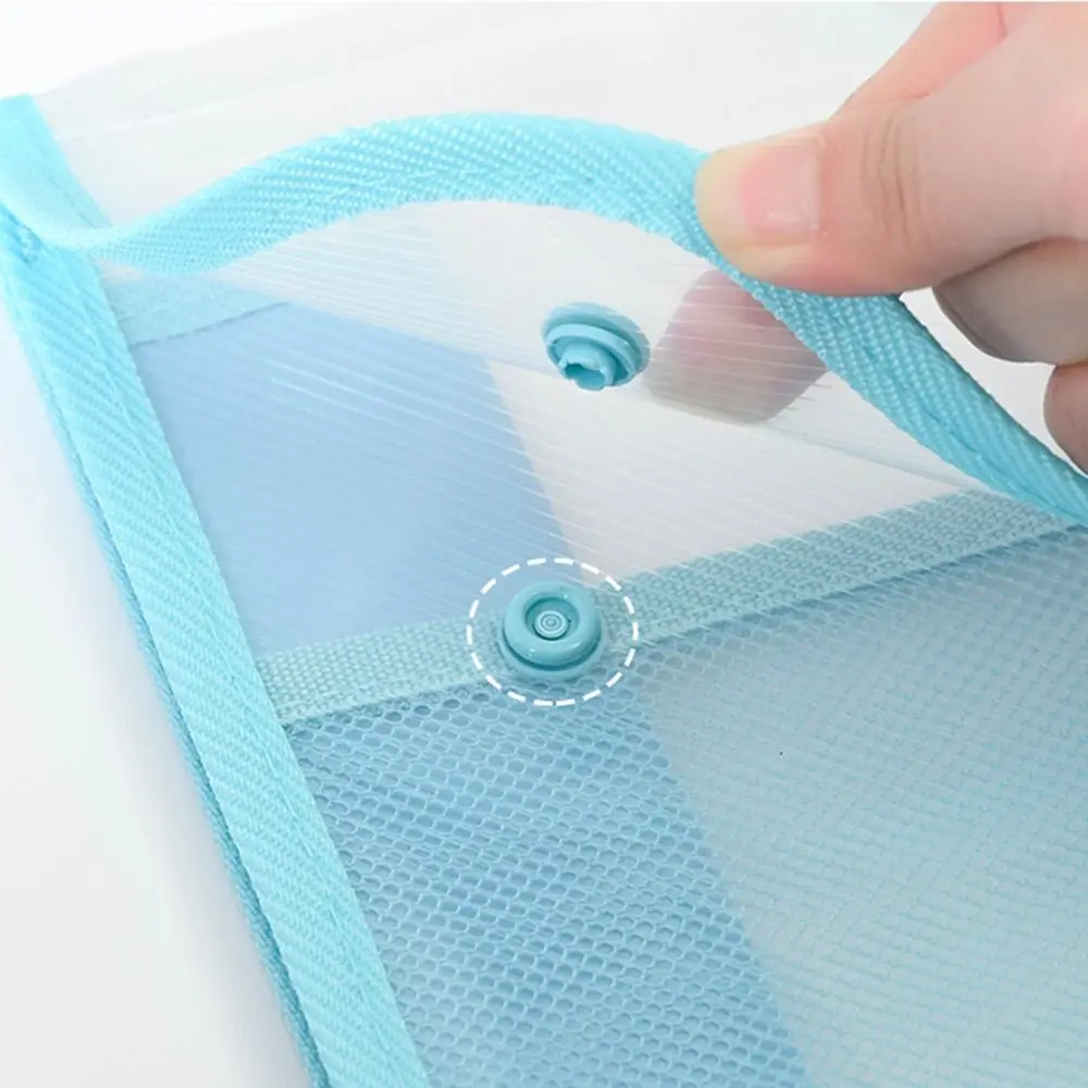 Multifunctional Test Paper Storage Bag Button Function Large Capacity Kids Document Bag Dustproof Visible Student Tote Bag