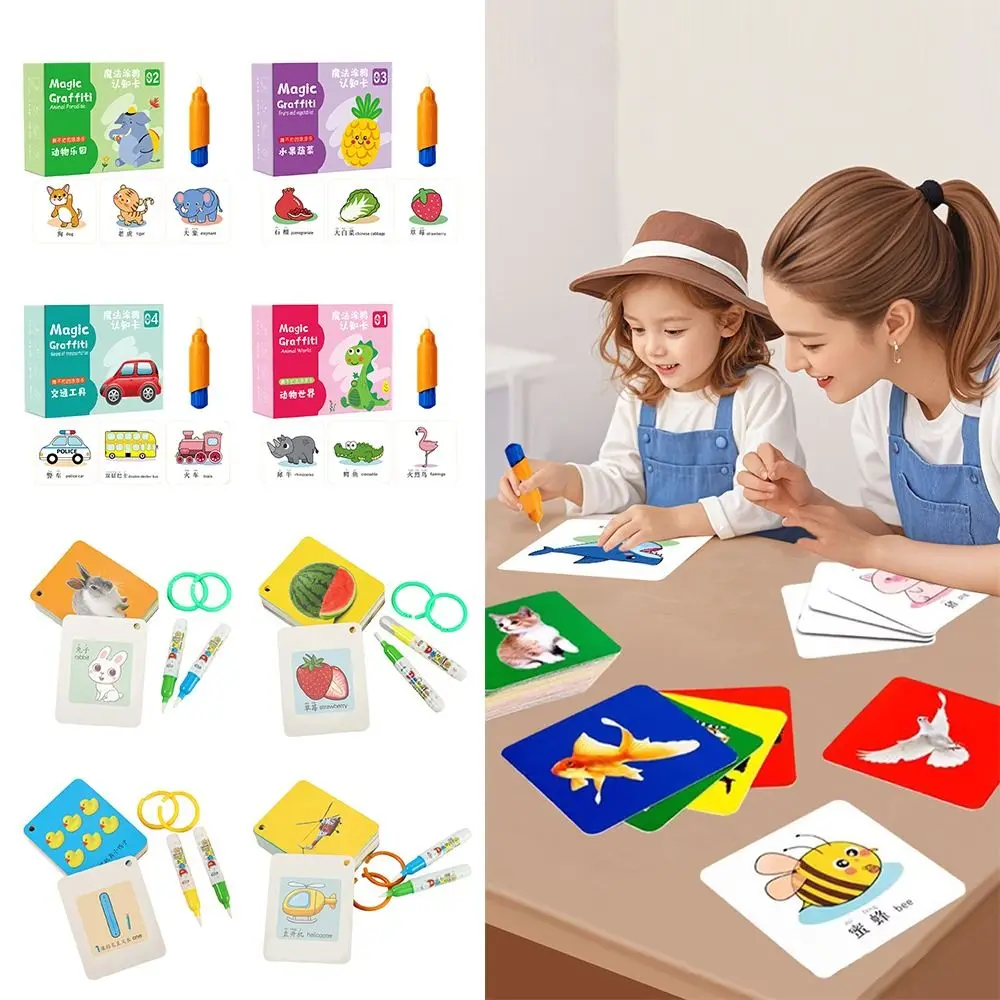 만화 패턴 매직 워터 드로잉 카드 찢어지지 않는 그래피티 재사용 가능한 컬러링 카드 다양한 테마 계몽