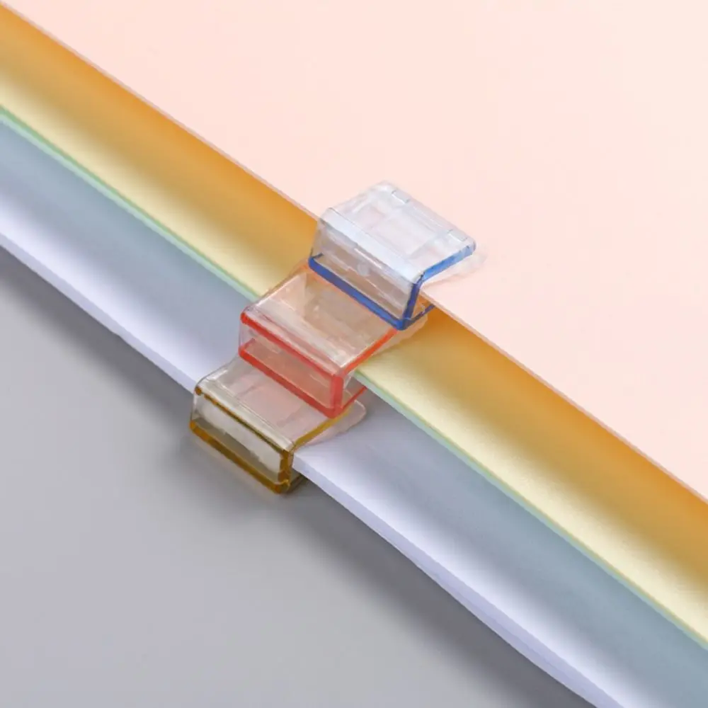 High Quality Candy Color Letter Paper Clip Multi-function Transparent Test Paper File Folder Plastic Push Clip Stationery