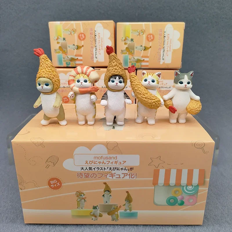 4cm mofuseands gato figura de ação coleção conjunto animal chapelaria boneca kawaii bonito modelo pvc decoração desktop artesanato presentes brinquedos