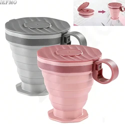 1/2Pc Foldable Coffee Cup With Handle And Lid,Creative Portable Water Cup,Travel Camping Hiking Cycling Kitchen Accessories
