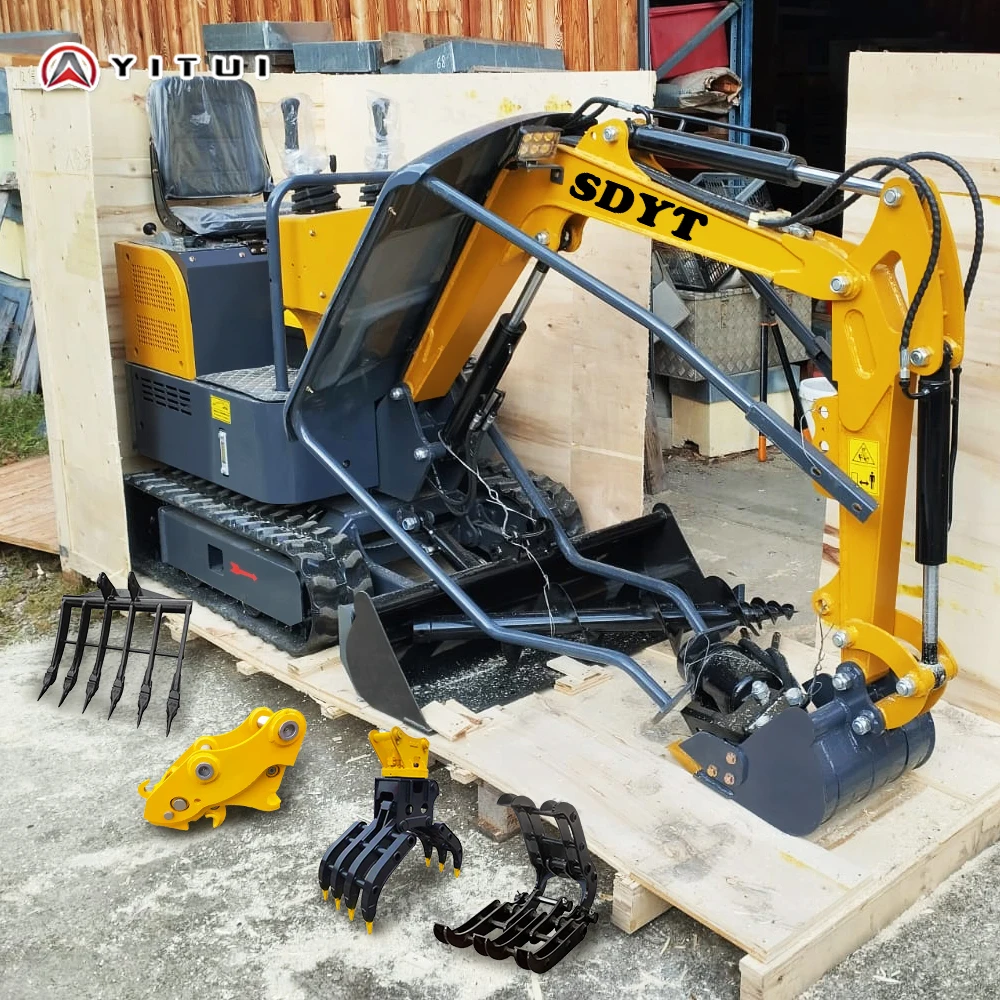 Consegna gratuita del motore Kubota Mini escavatore personalizzato da 1,2 tonnellate Piccolo escavatore domestico multifunzionale