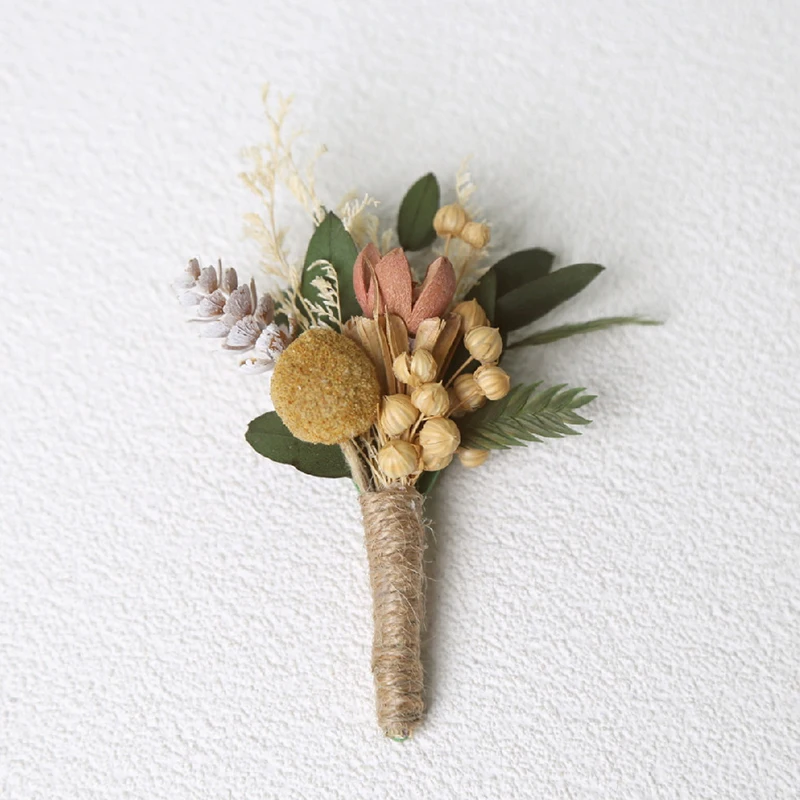 New Mini Flowers Bouquet Boutonnieres Groomsmen Buttonholes damigella d'onore fiore corpetto spilla decorazioni natalizie per matrimoni