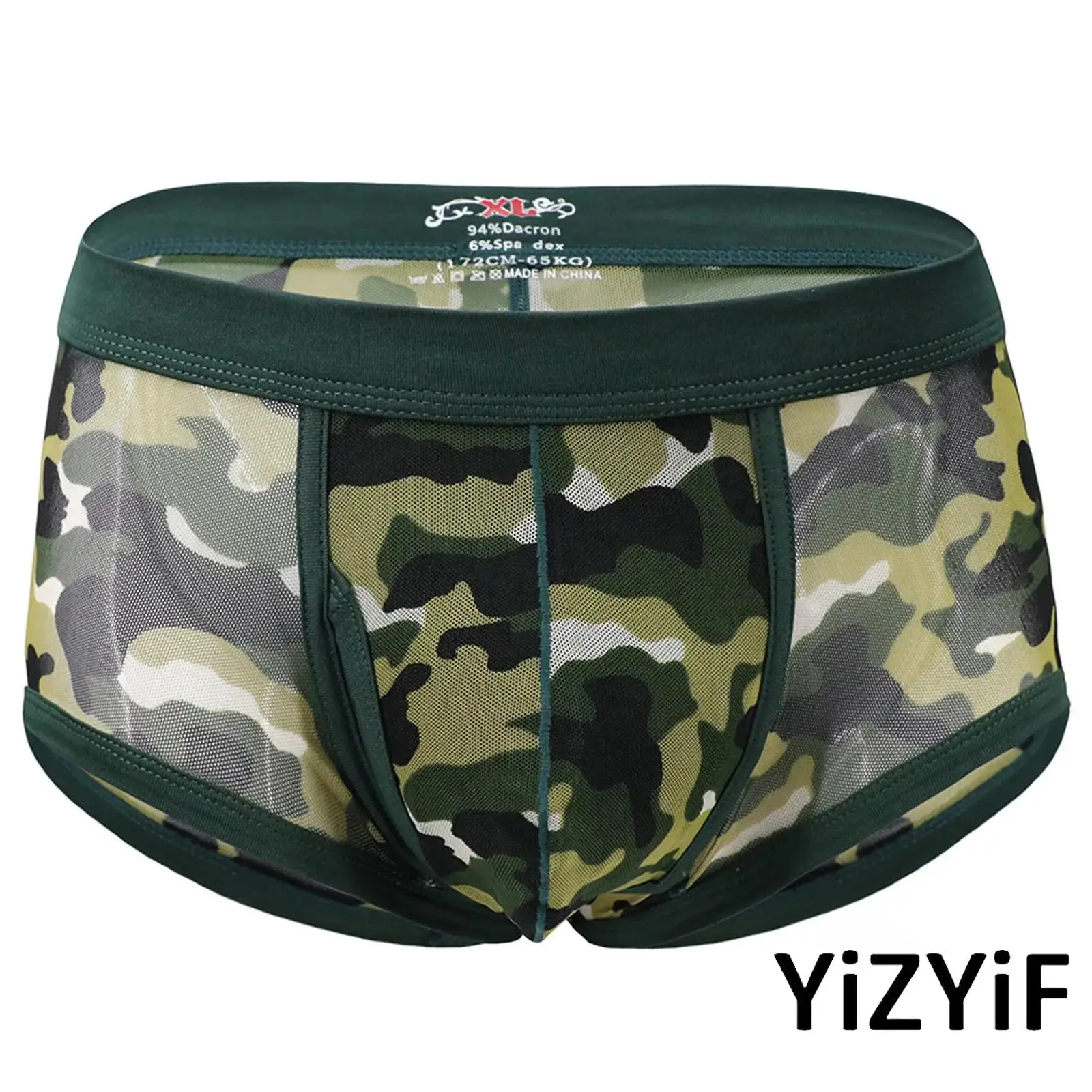 

Adults Mens Graphic Mesh Boxer Shorts Sheer Elastic Waist Bulge Pouch Briefs Panties Underwear for Nightwear Lingerie