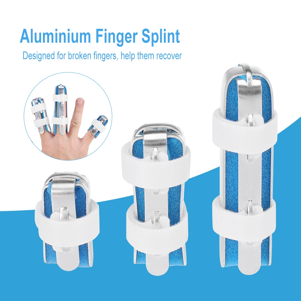 3 Sizes Aluminium Finger Hand Splint Recovery Injury Pain Bending Deformation Correction Malleable Splint