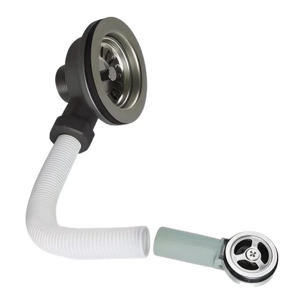 Sink Drain Kit Made of 304 Stainless Steel and PVC with Precision Fit for UK Standard Sinks and Enhanced Drain Integrity